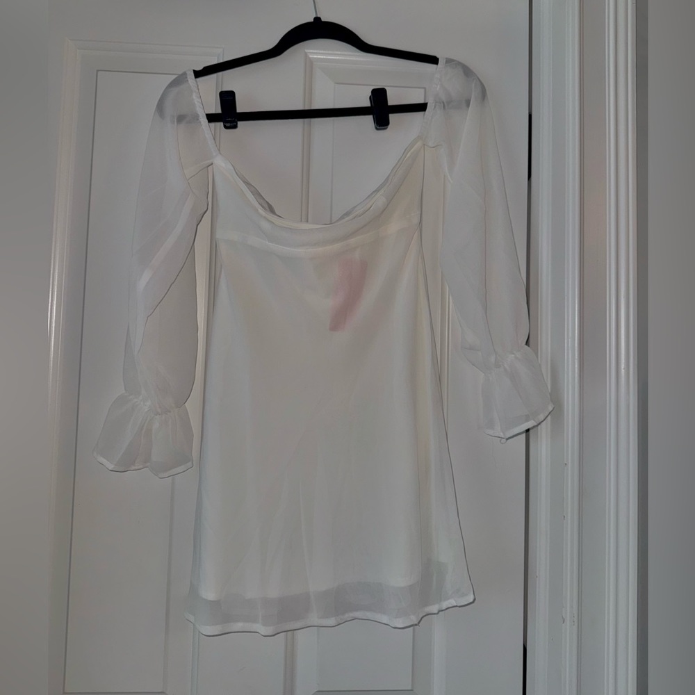 White Flowy Beginning Boutique mini dress, Small